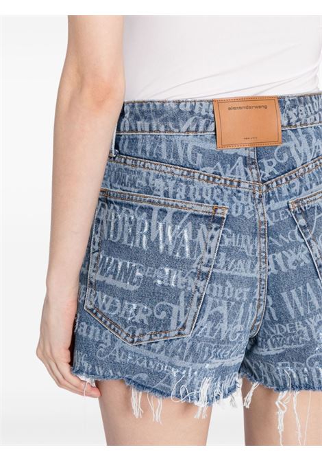 Shorts Bite denim con stampa in blu - donna ALEXANDER WANG | 4DC2244308473